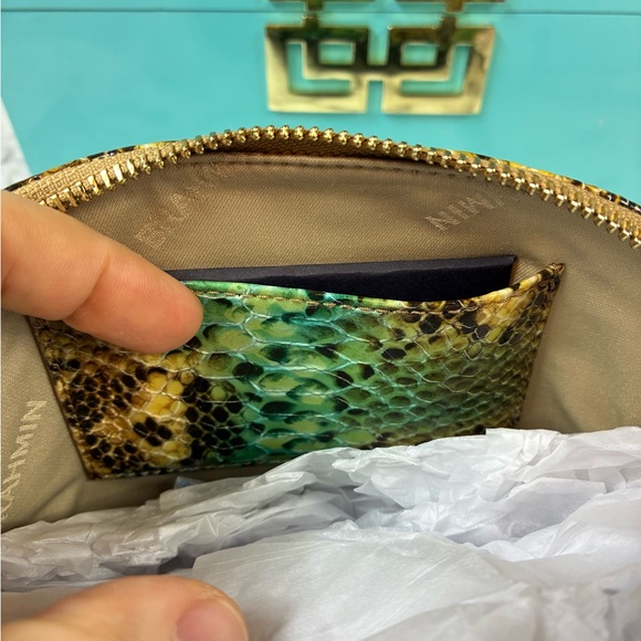 NWT Brahmin Mineral Blue Chevelle Snake Embossed Tina Cosmetic Case - Picture 6 of 8